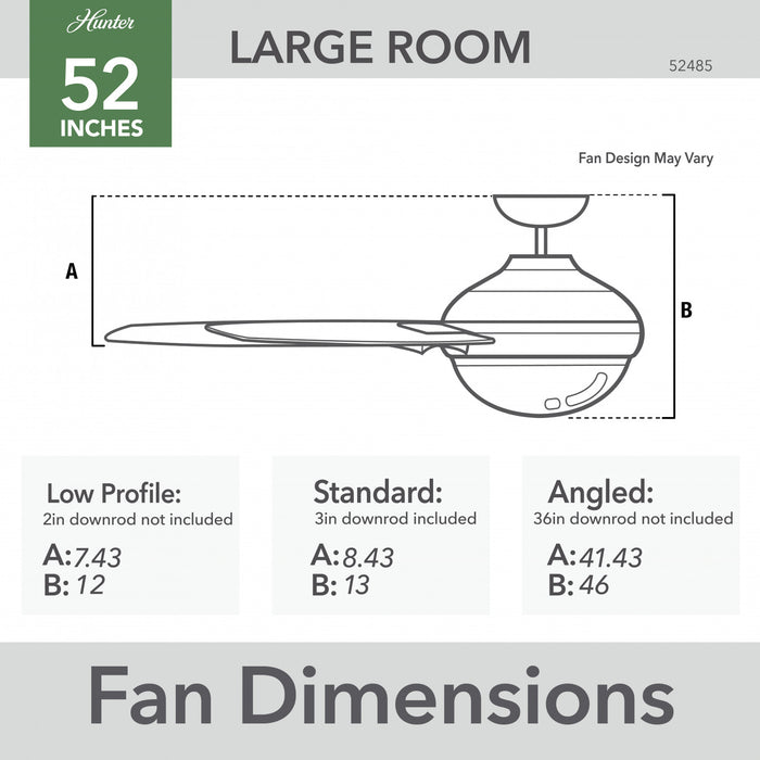 Anisten Ceiling Fan with Light Fixture - Black