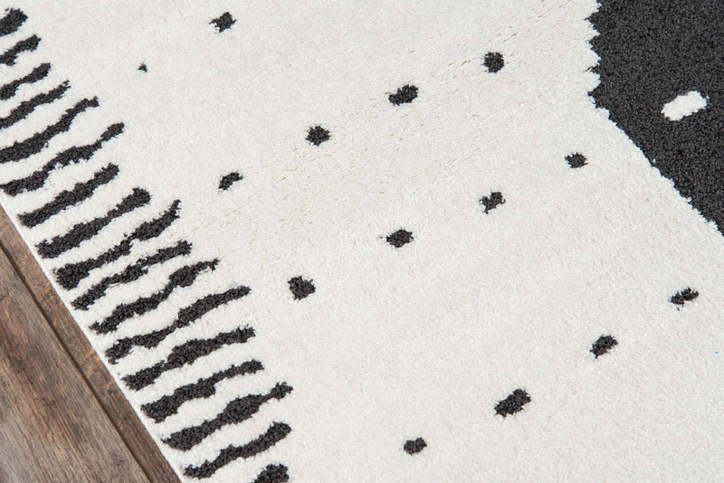 Lyra Contemporary 2'3\" x 7'6\" Runner Rug in Ivory Indoor Area Rug