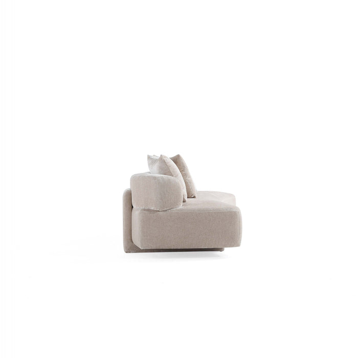 Verandah Mid-Century Modern 2-Piece Sofa Set in Beige