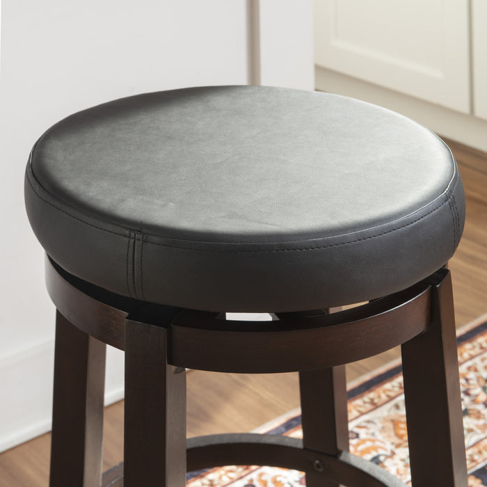 Maya Faux Leather Counter-Height Stool - Black