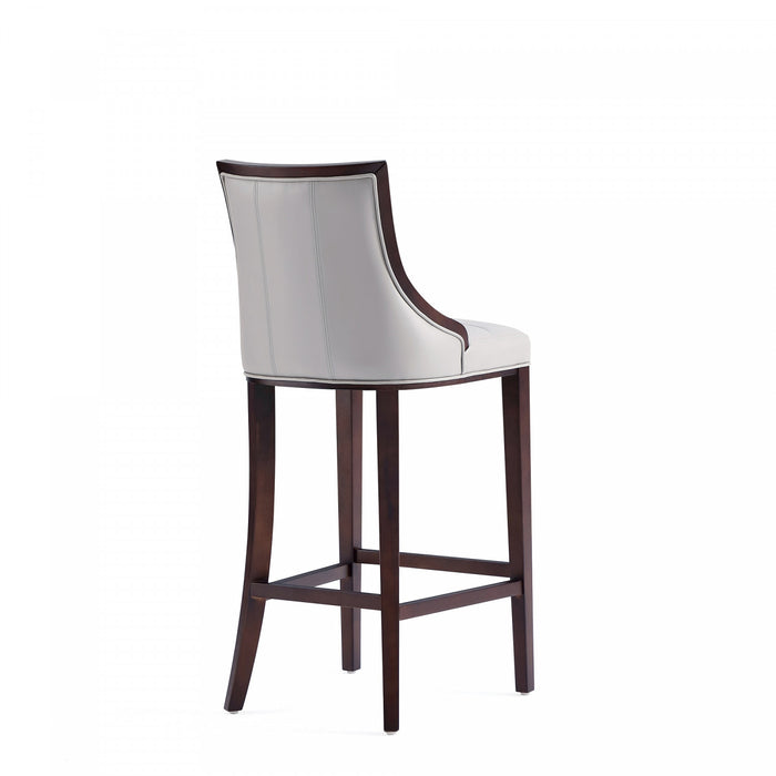 Fifth Avenue Traditional Wood Upholstered Barstool in Light Gray - Set of 3
