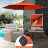 Costway 9FT Patio Solar Umbrella LED Steel Tilt W/ Crank Orange