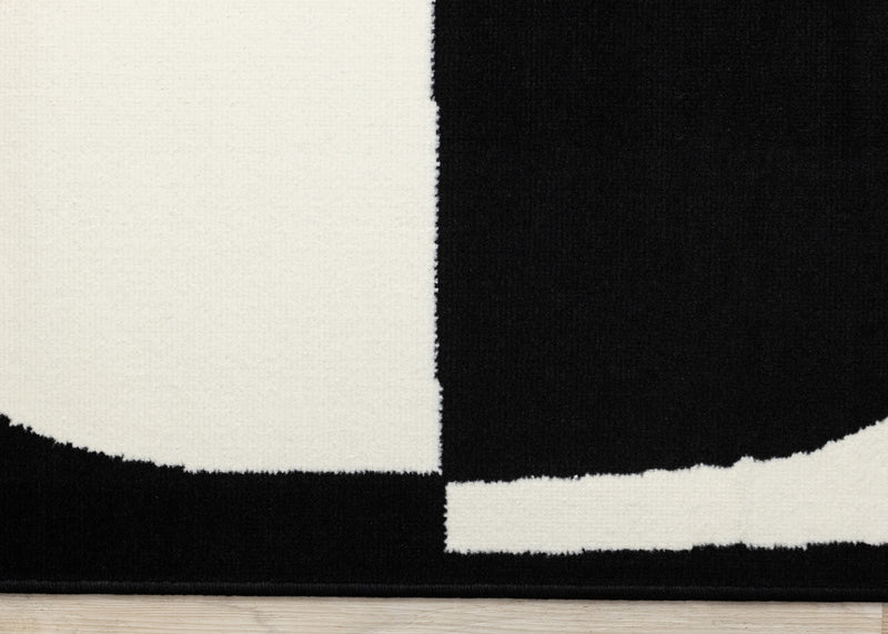 Florence Black White Dynamic Geometric Design, 7'9\" x 10'6\" Indoor Area Rug