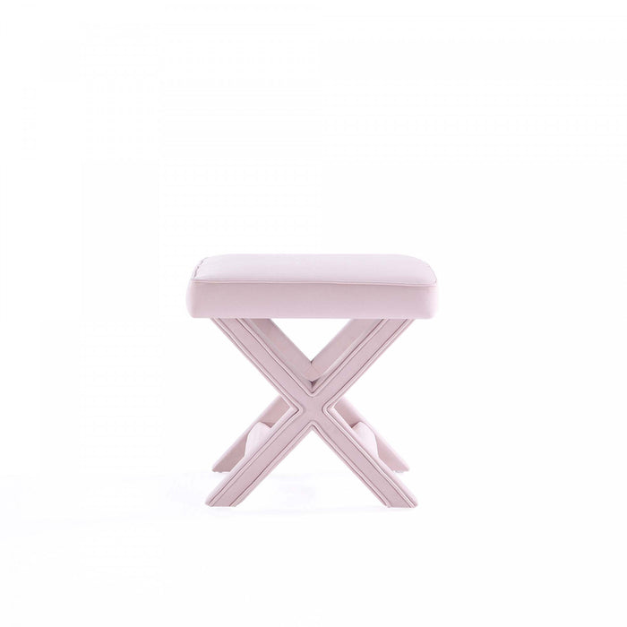 Abigail Mid-Century Modern Upholstered Velvet Accent Bench in Pink