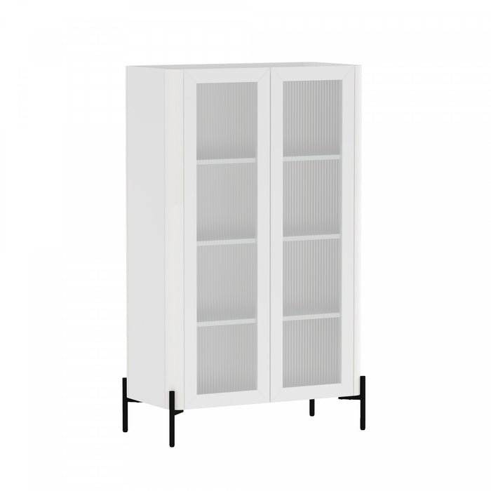 Abbey Modern 2-Piece Buffet and Bookcase in White
