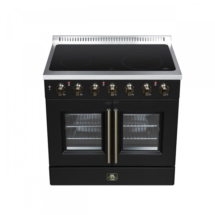 Galiano 36 Inch French Door Electric Range, 5 radiant burners, 5.36 cu.ft., Black - FFSEL6917-36BLK