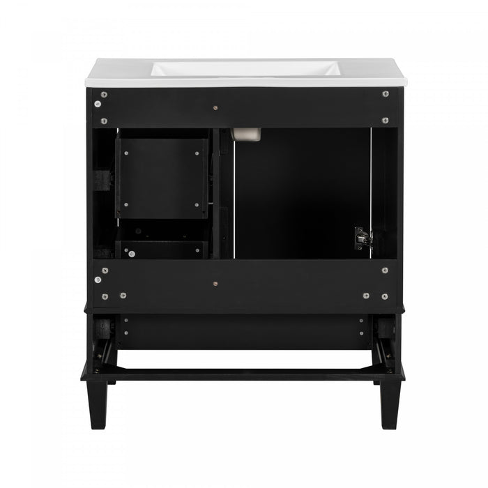 Olivia 30\" Bathroom Vanity with Sink Combo and Storage Drawers,Black