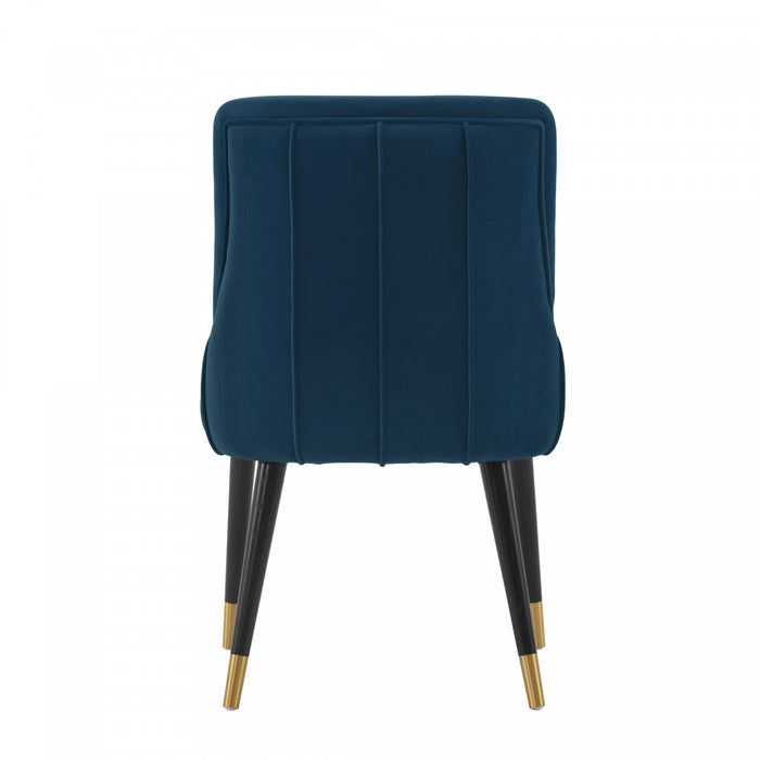Eda Modern Wood Upholstered Dining Chair in Midnight Blue - Set of 2