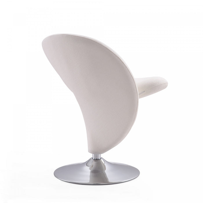 Curl Modern Wool Blend Swivel Lounge Chair in Cream - Set of 2