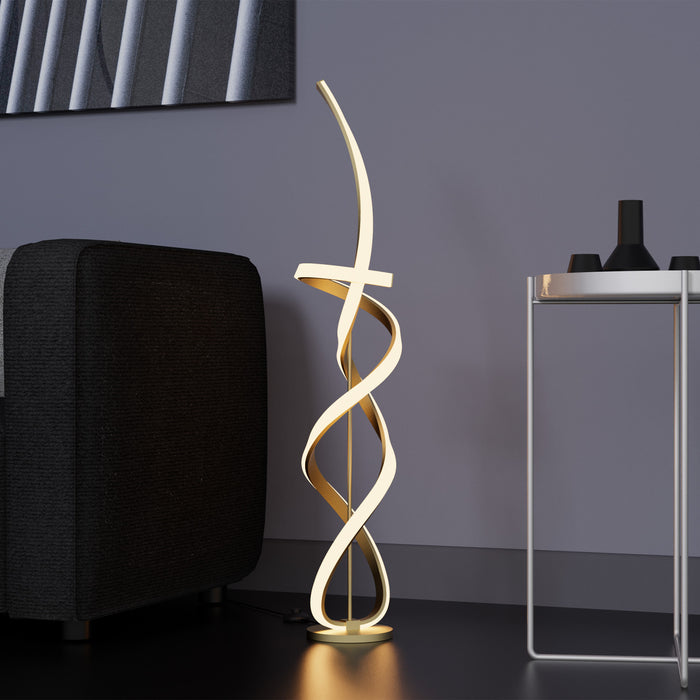 59\" Golden Swirl LED Floor Lamp