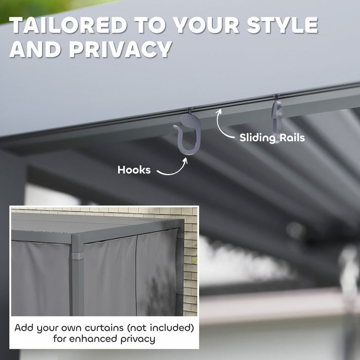 Outsunny 10' X 10' Louvered Pergola With Adjustable Roof & Aluminum Frame