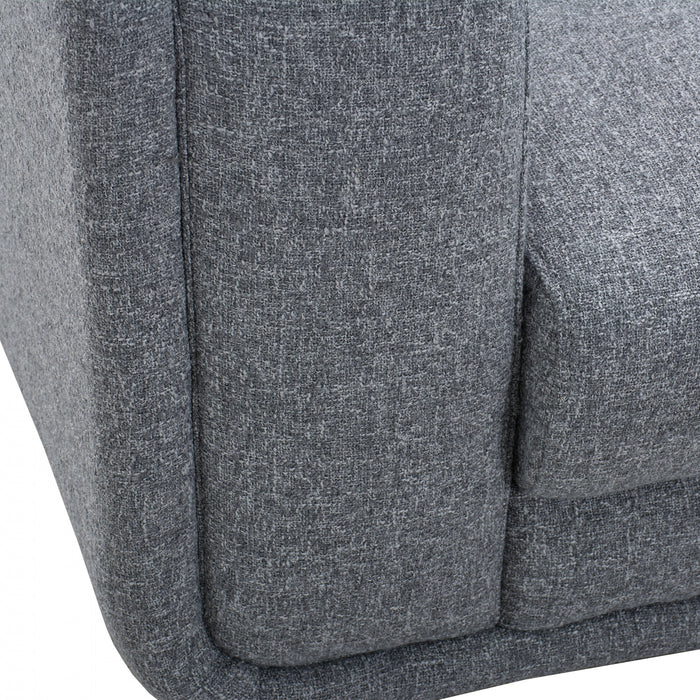 Caden 67 in. Textured Weave Fabric Loveseat with Block Arms and Wood Legs - Grey