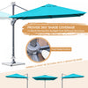 Costway 10x10 ft Patio Offset Cantilever Umbrella Aluminum 360° Rotation Tilt Turquoise