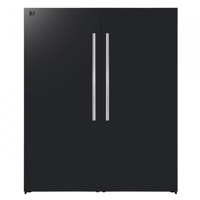Forno Maderno 60 Inch Convertible Refrigerator/Freezer in Black, Trim Kit, 27.2 cu.ft. - FFFFD1722-60MG-BLK