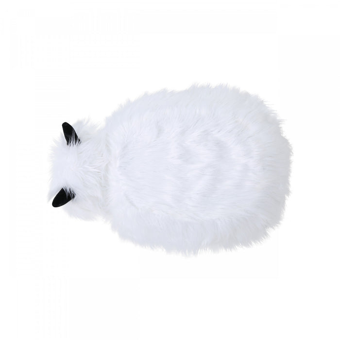 Julius Upholstered Wood Yak Footstool Ottoman, White