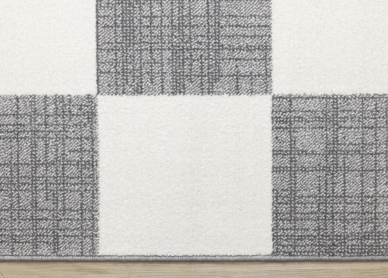 Covington Grey White Checkered Pattern Rug, 7'10\" x 10'6\" Indoor Area Rug