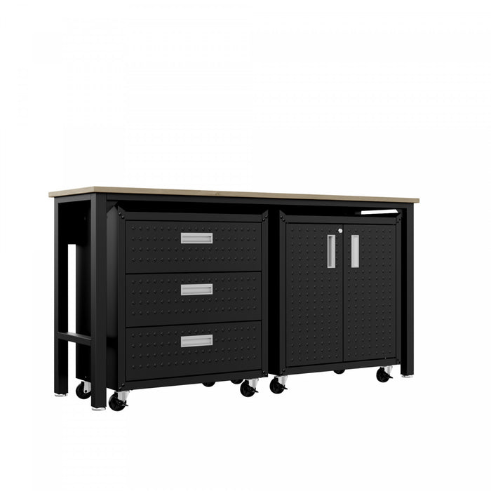 Fortress Modern 3-Piece Garage Set in Charcoal Gray Garage Storage