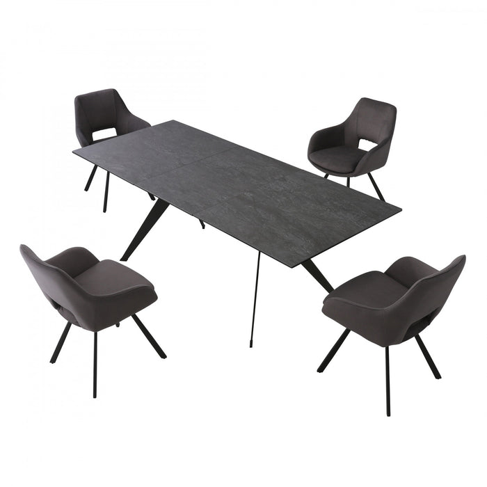 Larkin 63-86 in. Extendable Ceramic Dining Table (Seats 6-8)