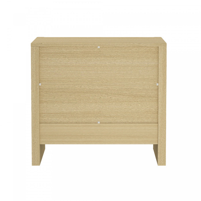 Linda Modern 24\" Nightstand in Natural Oak (2-Drawer) - Set of 2
