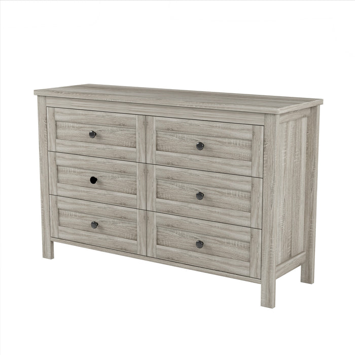Madison Bedroom Set Farmhouse Platform Bed with Storage and Charging Station,Full Size，Grey Full Bed