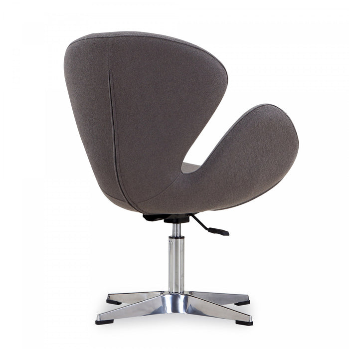 Raspberry Modern Upholstered Swivel Lounge Chair in Gray - Set of 2 Accent Chair