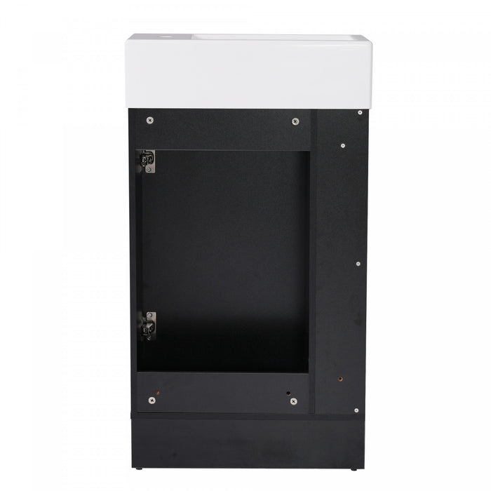 Ethan 18.6\" Bathroom Vanity with Sink and Adjustable Shelf, Black