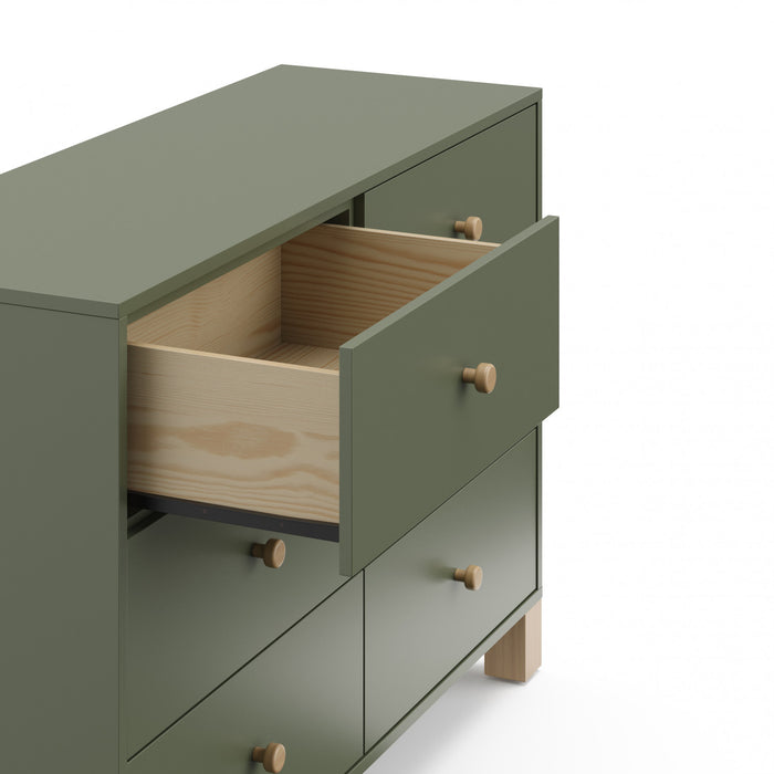 Storkcraft California 6 Drawer Dresser - Olive/Driftwood