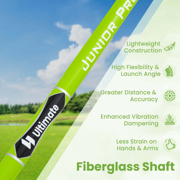Ultimate Junior Golf Club Set For Children Includes 165cc #3 Fairway Wood & #7 Iron Green