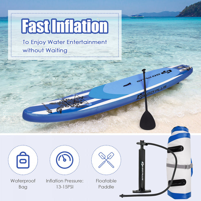 Goplus 11' Inflatable Stand Up Paddle Board Sup W/carrying Bag Aluminum Paddle