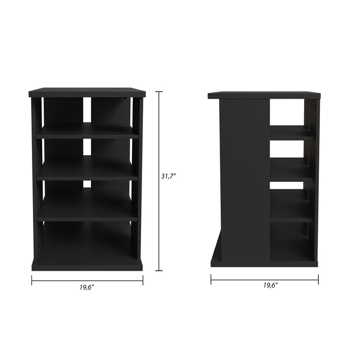 Nordika Jasper 4-Shelf Audio Tower Bookcase - Black