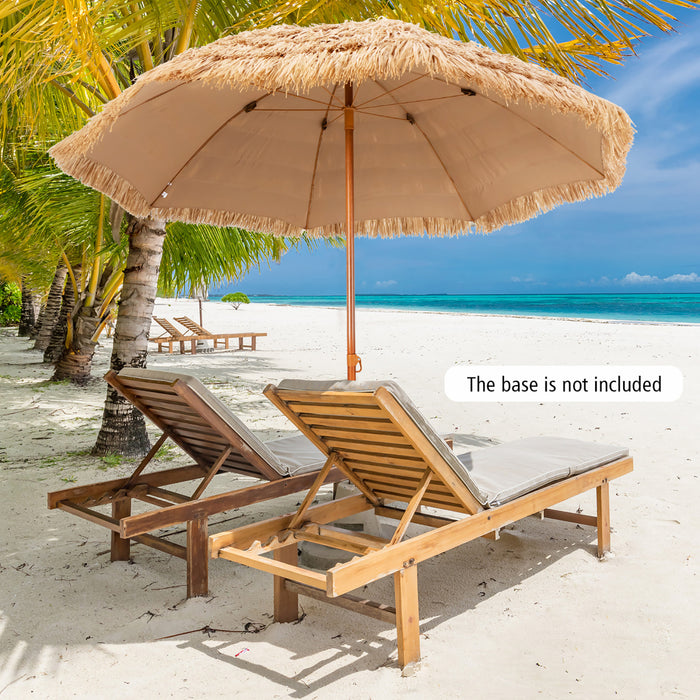 Costway 8 FT Patio Thatched Tiki Umbrella 8 Ribs Portable Hawaiian Hula Beach
