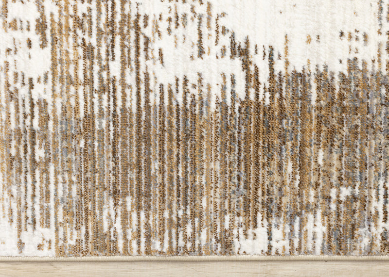 Sydney Brown Cream Grey Distressed Rug, 7'10\" x 10'2\" Indoor Area Rug