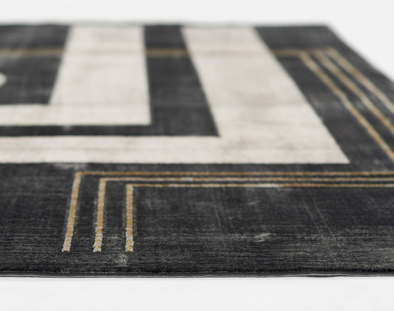 Erisa Contemporary 7'9\" x 9'10\" Area Rug in Grey Indoor Area Rug