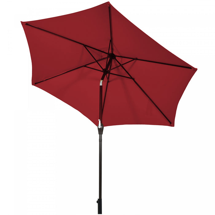 Costway 9Ft Outdoor Market Patio Table Umbrella Push Button Tilt Crank Lift Burgundy