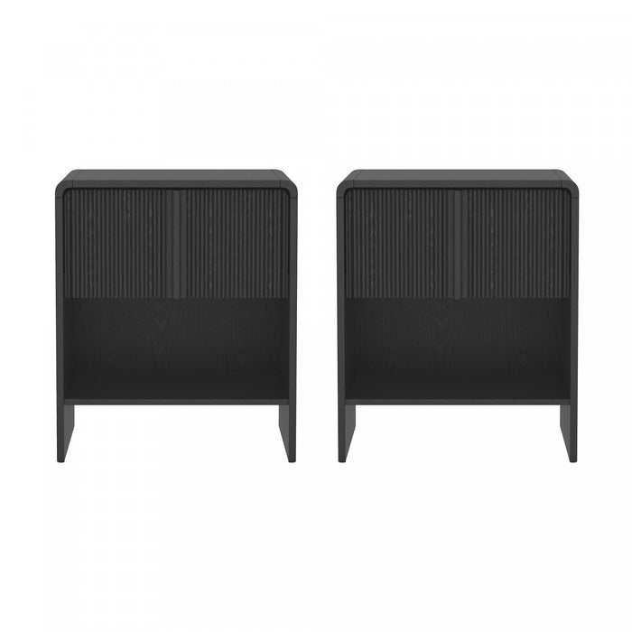 Novara Contemporary 22\" Nightstand in Black (1-Drawer)