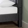 Dachelle Upholstered Platform Bed with Headboard in Dark Grey - Full Size | Dachelle lit plateforme rembourré avec tête de lit gris foncé - Double
