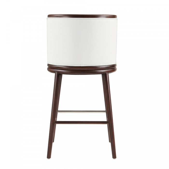 Evalyn Modern Wood Upholstered Barstool in White - Set of 3