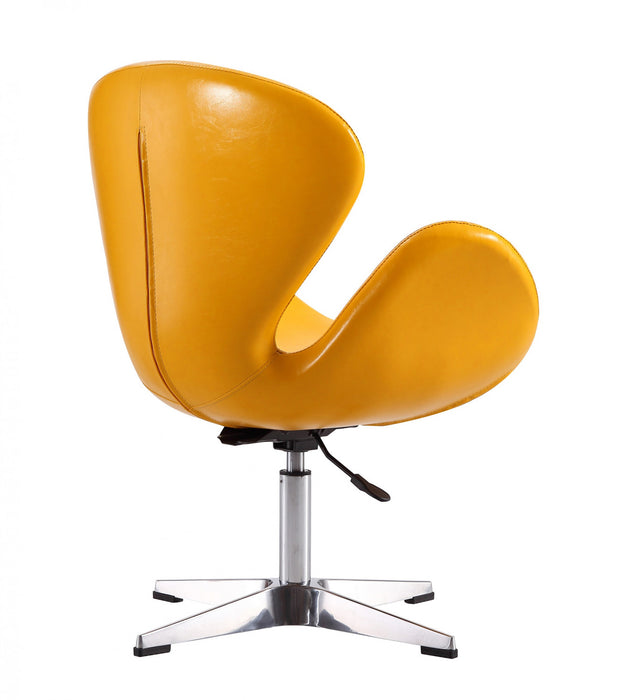 Raspberry Modern Upholstered Swivel Lounge Chair in Yellow - Set of 2 Accent Chair
