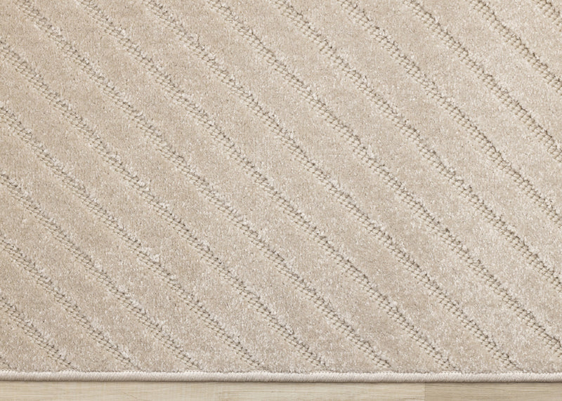 Oslo Beige Angled Striped Design Rug, 7'10\" x 10'6\" Indoor Area Rug