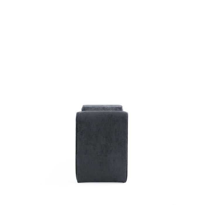 Concord Modern Glam Chenille Accent Bench in Black