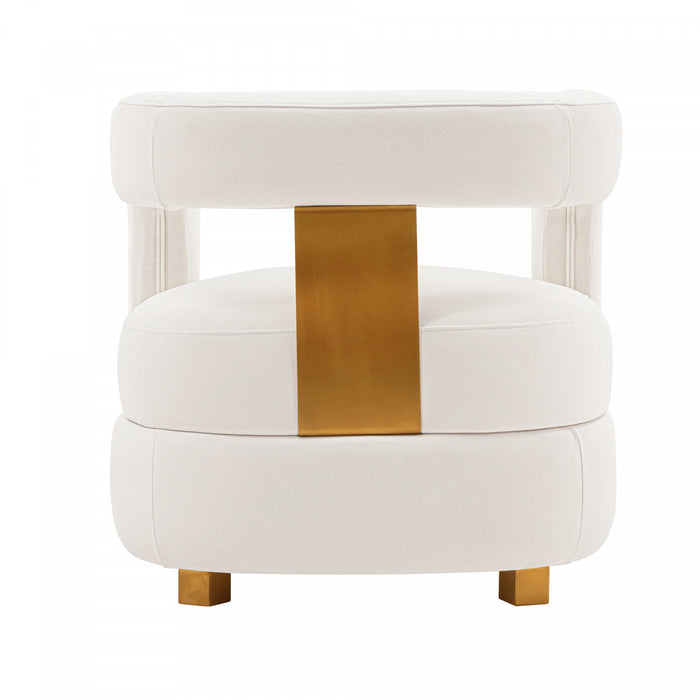 Amirah Modern Velvet Lounge Chair in White - Set of 2