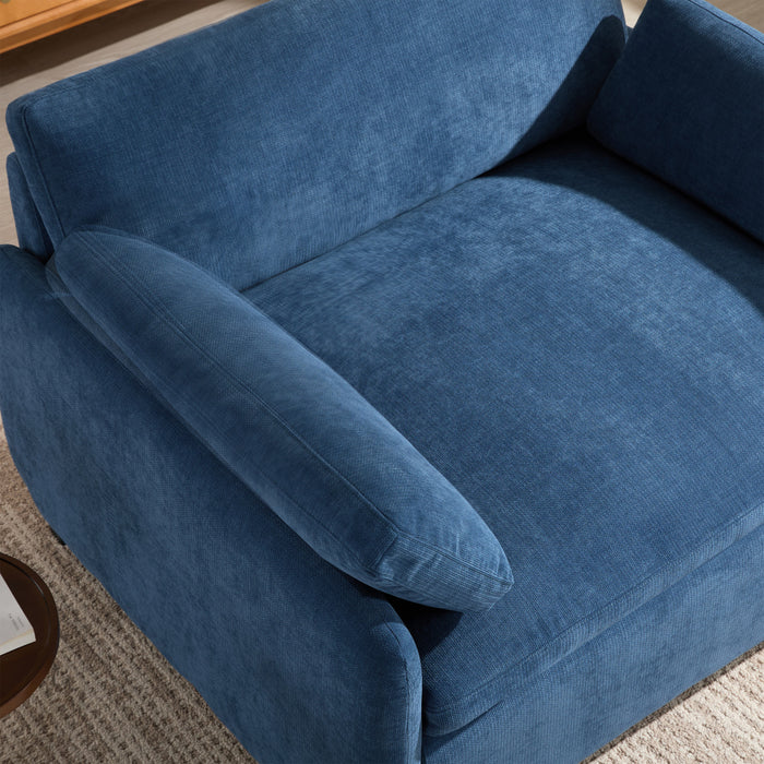 Olivia Oversized Accent Chair with Pillows,Blue