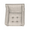 Midway Mid-Century Modern Armchair with Tufted Waffle Stitch, Beige, Walnut | Midway Fauteuil Moderne du Milieu de Siecle a Point Capitonne Gaufre, Beige, Noyer