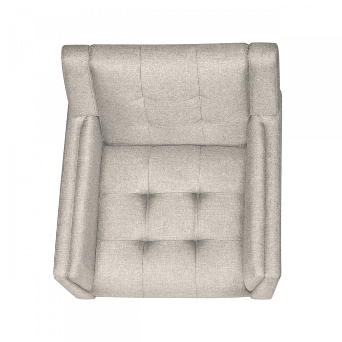 Midway Mid-Century Modern Armchair with Tufted Waffle Stitch, Beige, Walnut