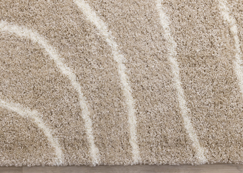 Fairmont Taupe Cream Curved Lines Rug, 7'10\" x 10'6\" Indoor Area Rug