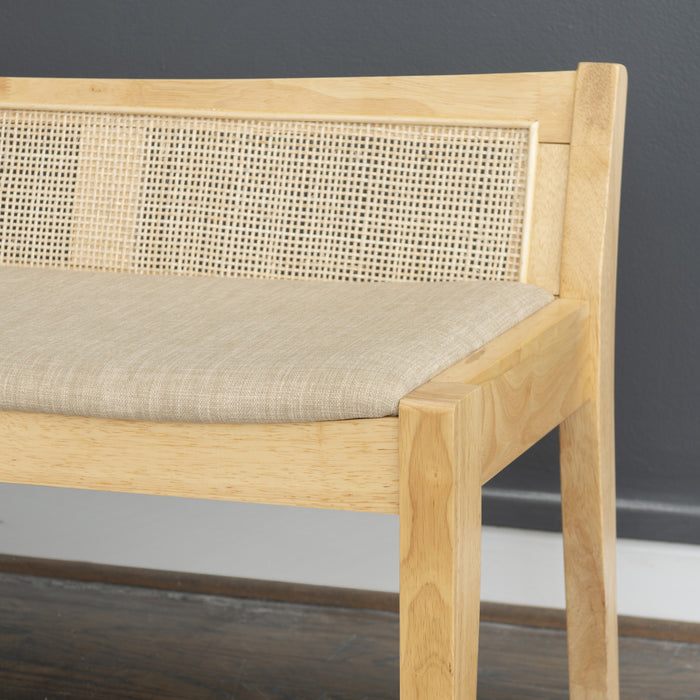 Bauer Fabric Cane Bench - Natural
