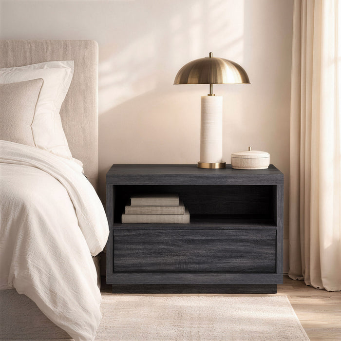 Navis Contemporary 32\" Nightstand in Charcoal Gray (1-Drawer)