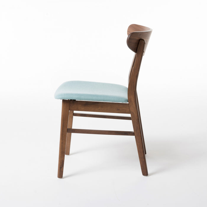 Katte 2 Piece Dining Chair Set With Cushioned Seat And Solid Rubberwood Frame,mint