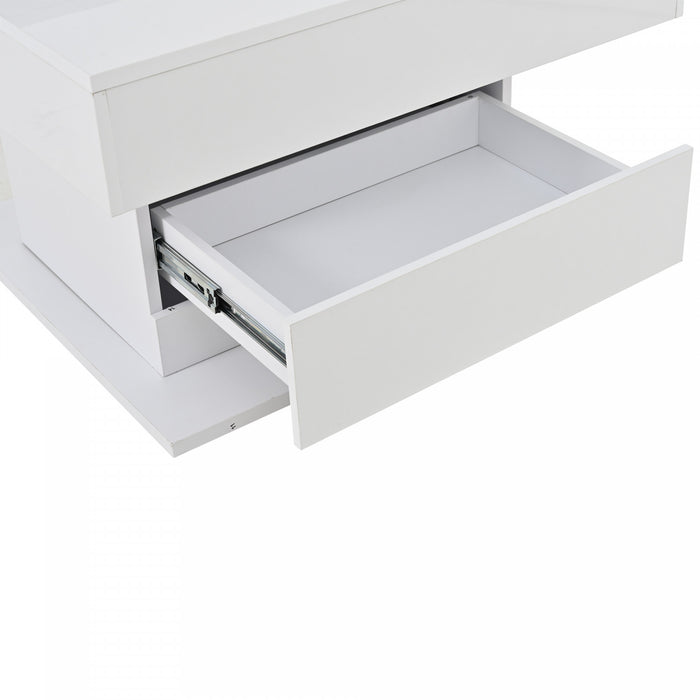 Noah Lift-Top Rotating Coffee Table with Drawer and Storage,White