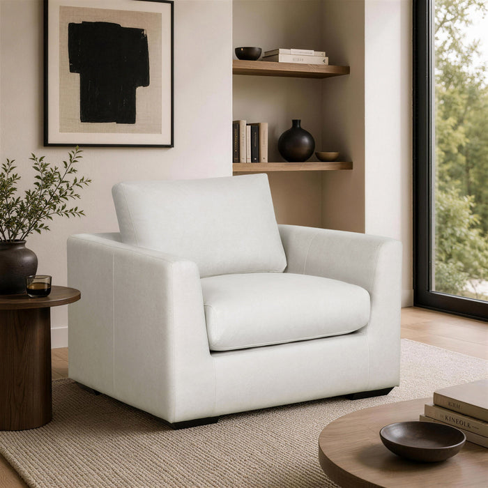 Cleo Contemporary Upholstered Accent Chair in Cream